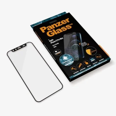 PanzerGlass&trade; Screen Protector For iPhone 12 Pro Max with Antibacterial - CamSlider - Black Clear